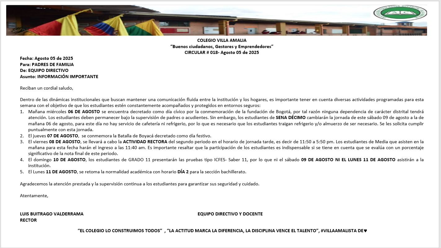 Circular 018 del 5 de Agosto del 2005