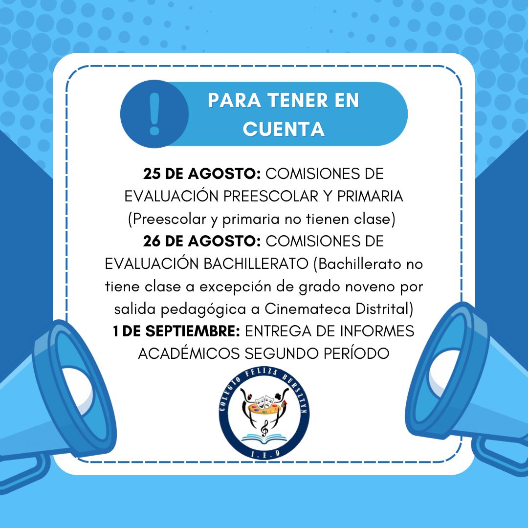 Comisiones de evaluación 25 y 26 de agosto.