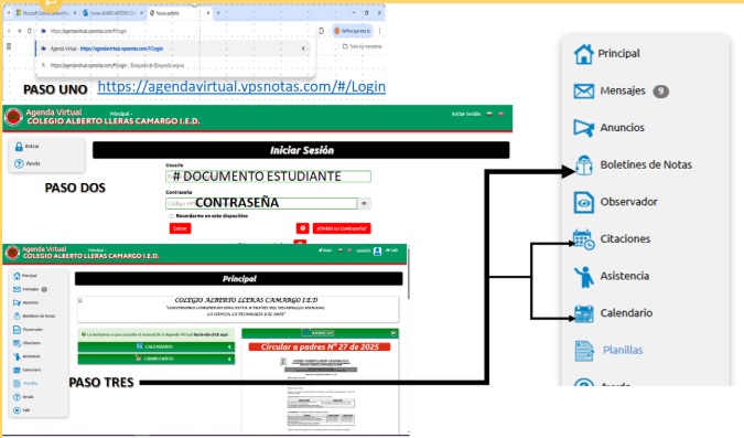 ESTE ES EL PROCESO DE LA AGENDA A PADRES