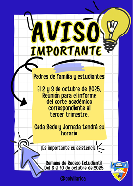 Imagen con texto del corte academico