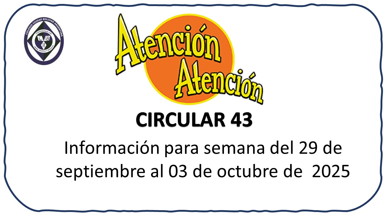 Circular 43 Información para semana del 29 de septiembre al 03 de octubre de 2025