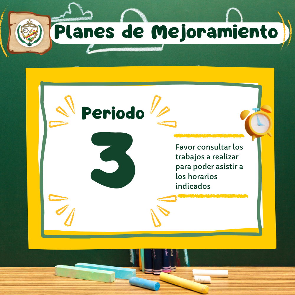 Planes de mejoramiento tercer periodo