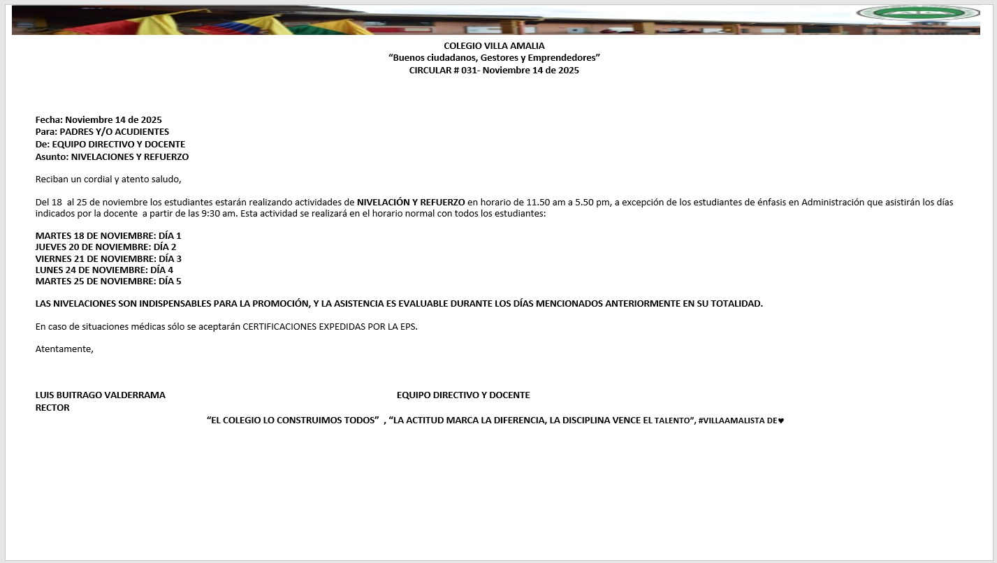 Circular 031 de noviembre 14 del 2025