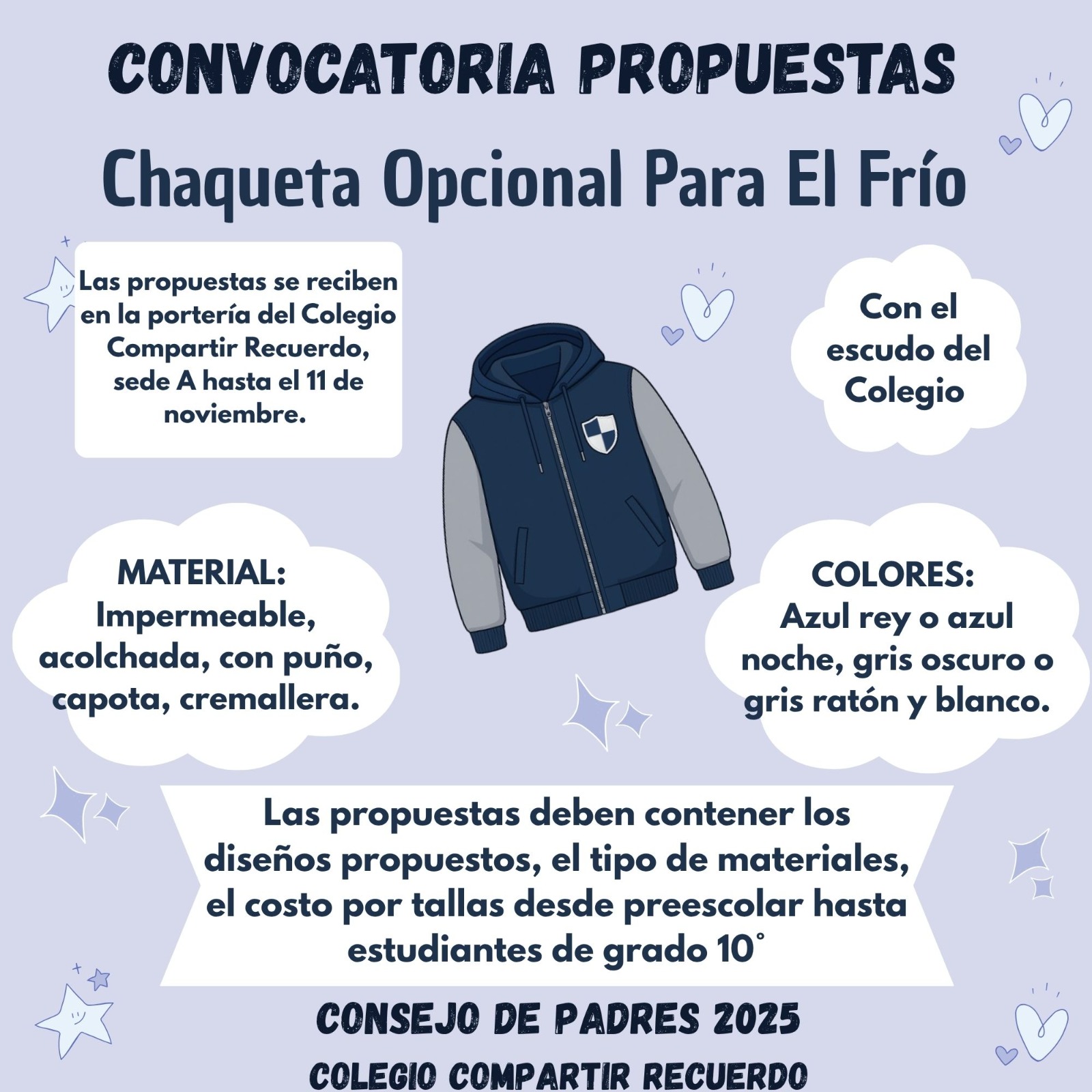 aviso convocatoria chaquetas institucionales para el frío