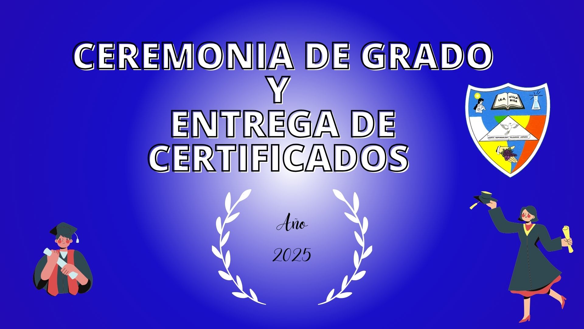 Imagen con texto de la ceremonia de grado 
