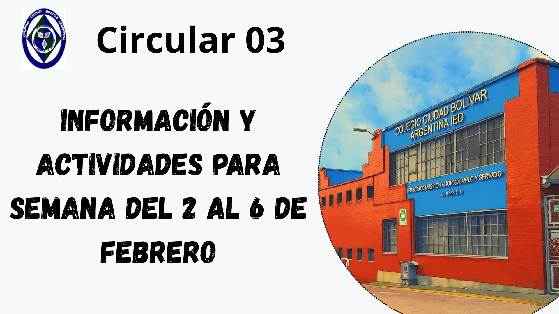 Circular 03 Información y actividades para semana del 2 al 6 de febrero