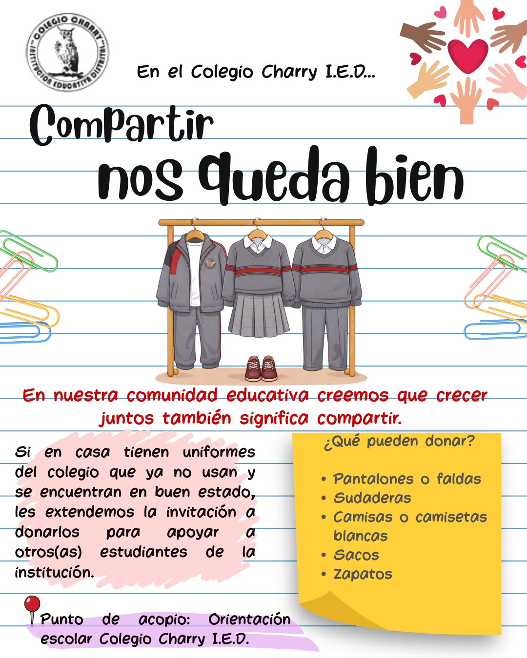 Campaña solidaria de donación de uniformes 