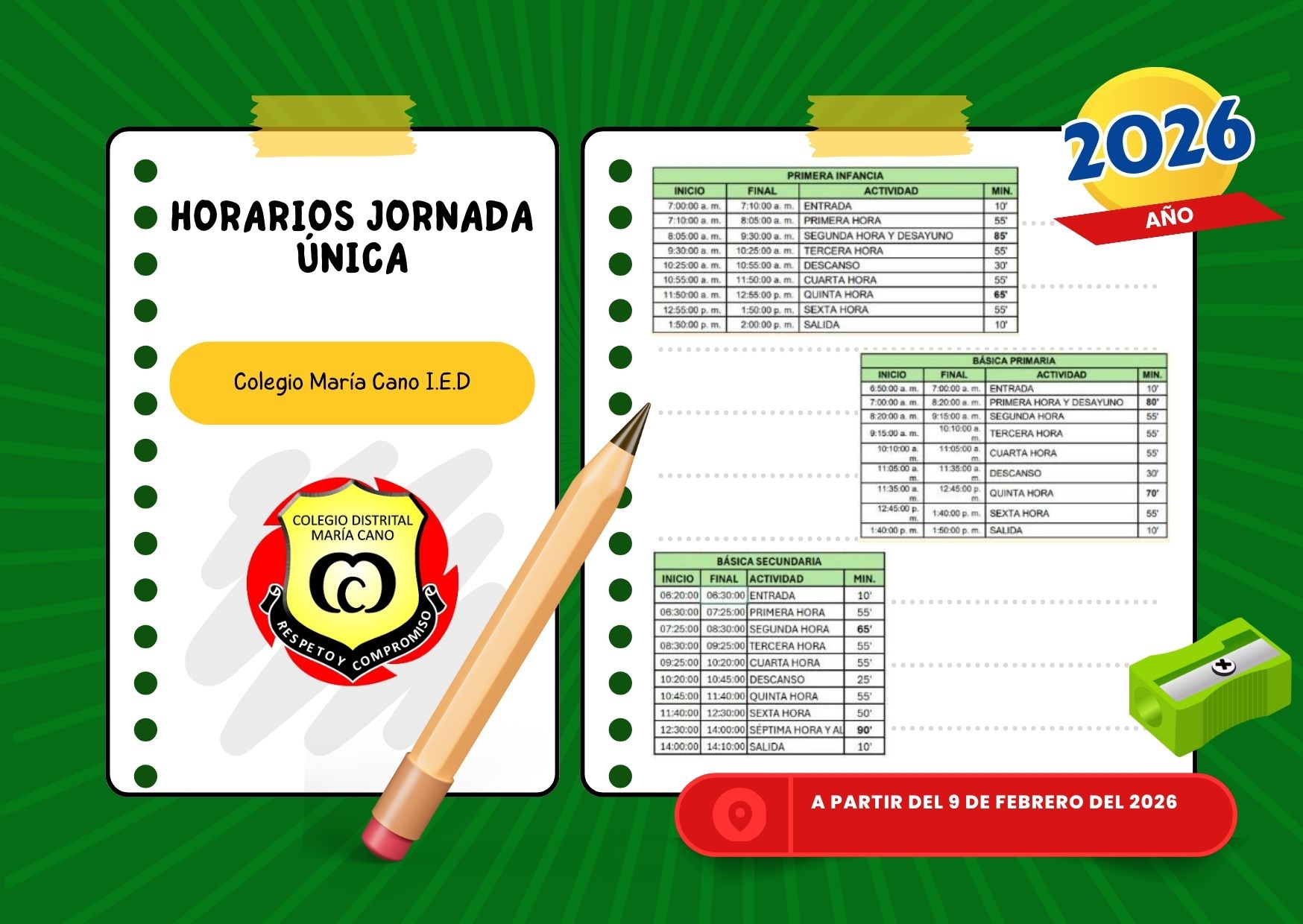 Horario Jornada Única 2026