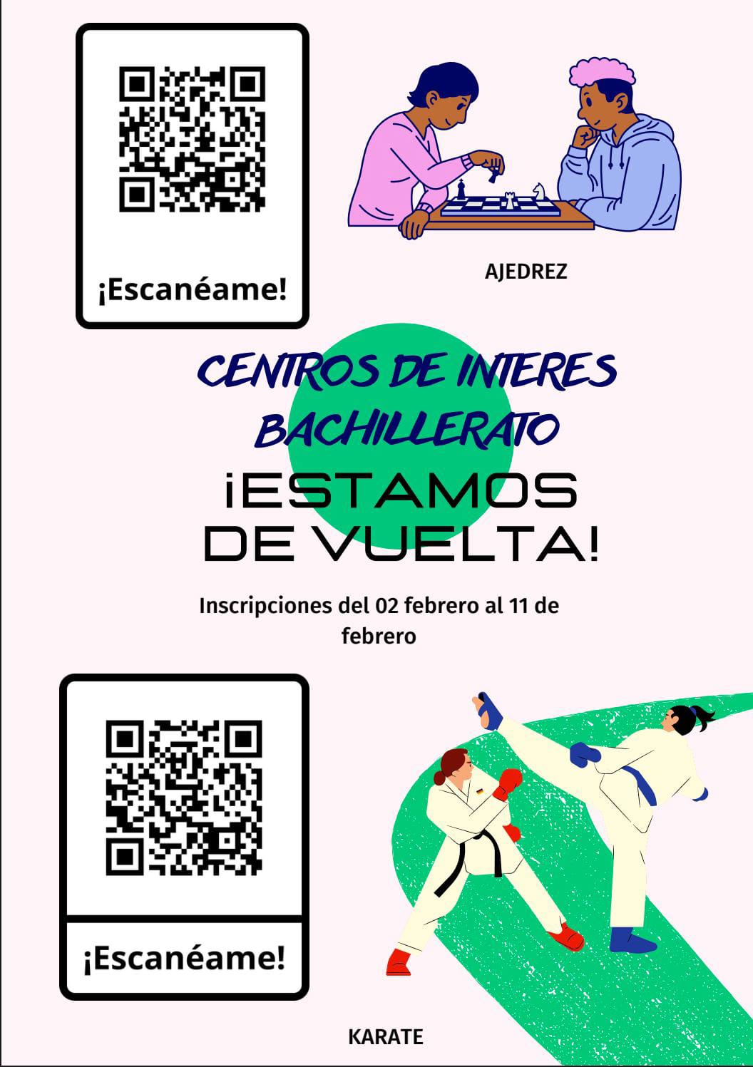 Inscripciones abiertas – Centros de Interés 2026 Bachillerato.