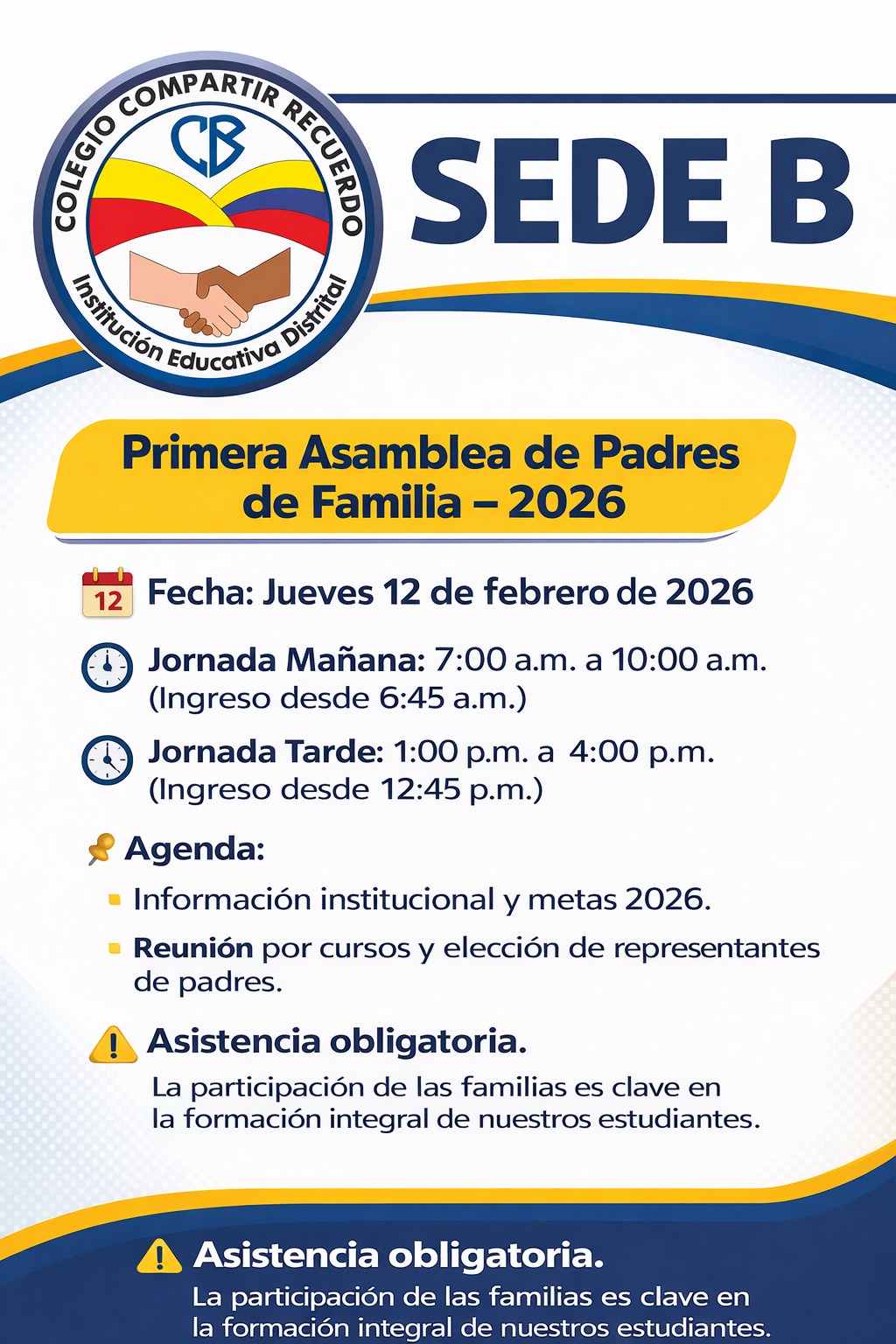 Banner primera asamblea Padres sedeb