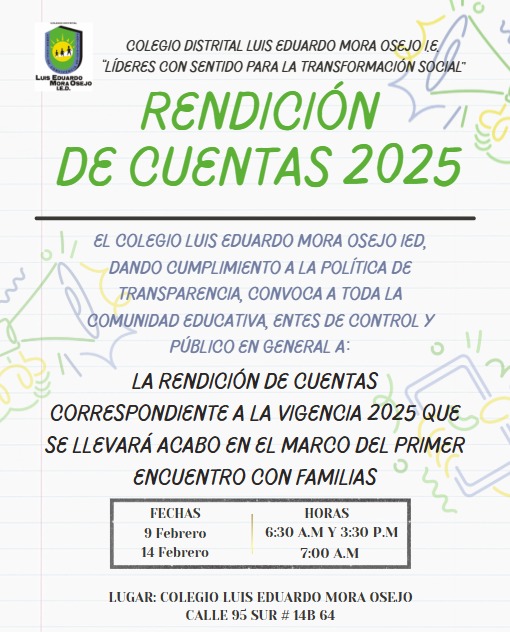 Flyer horario rendición de cuentas