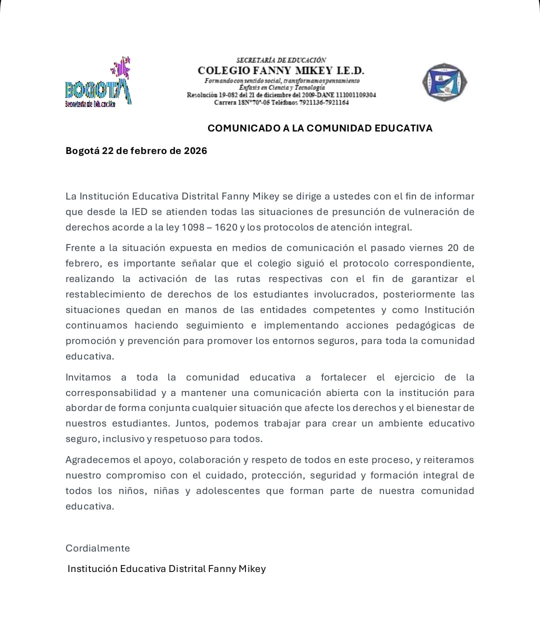 Comunicado Oficial