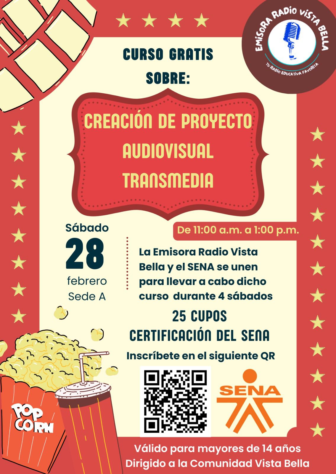 Curso gratuito: Creación de proyecto audiovisual transmedia, dirigido por el SENA en alianza con Emisora RVB