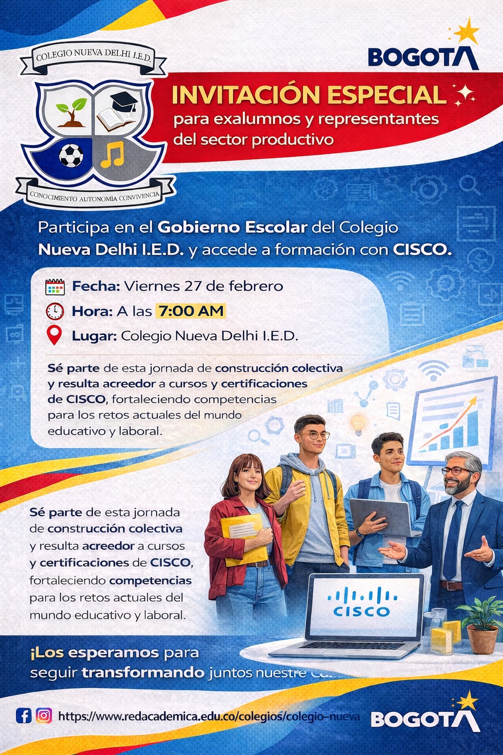 Participa en el Gobierno Escolar del Colegio Nueva Delhi I.E.D. y accede a formación con CISCO.