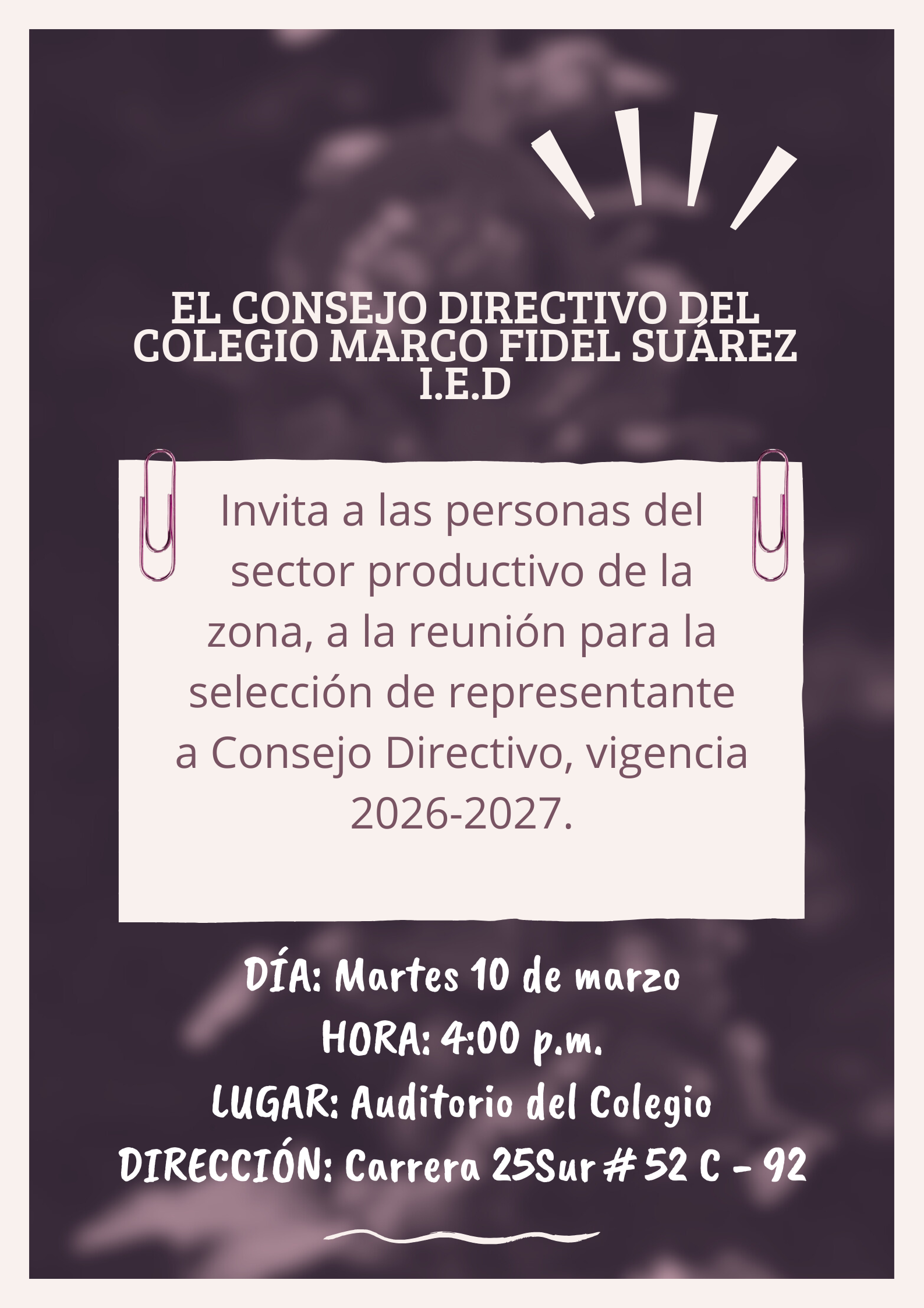 Personas pertenecientes al sector productivo que desean formar parte del Consejo Directivo del colegio.