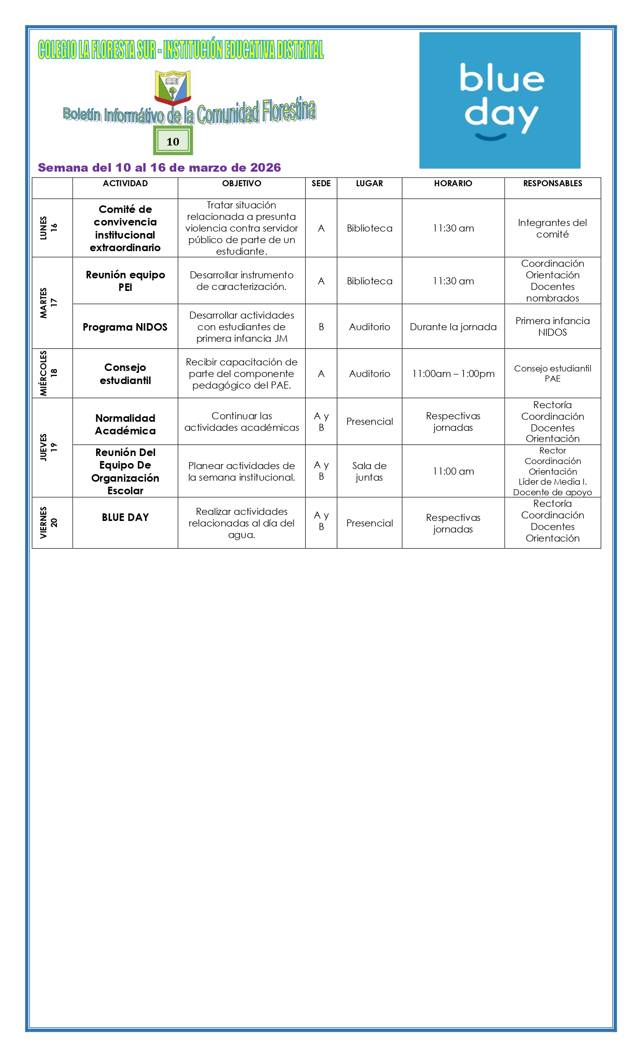 Boletín Semanal N. 10