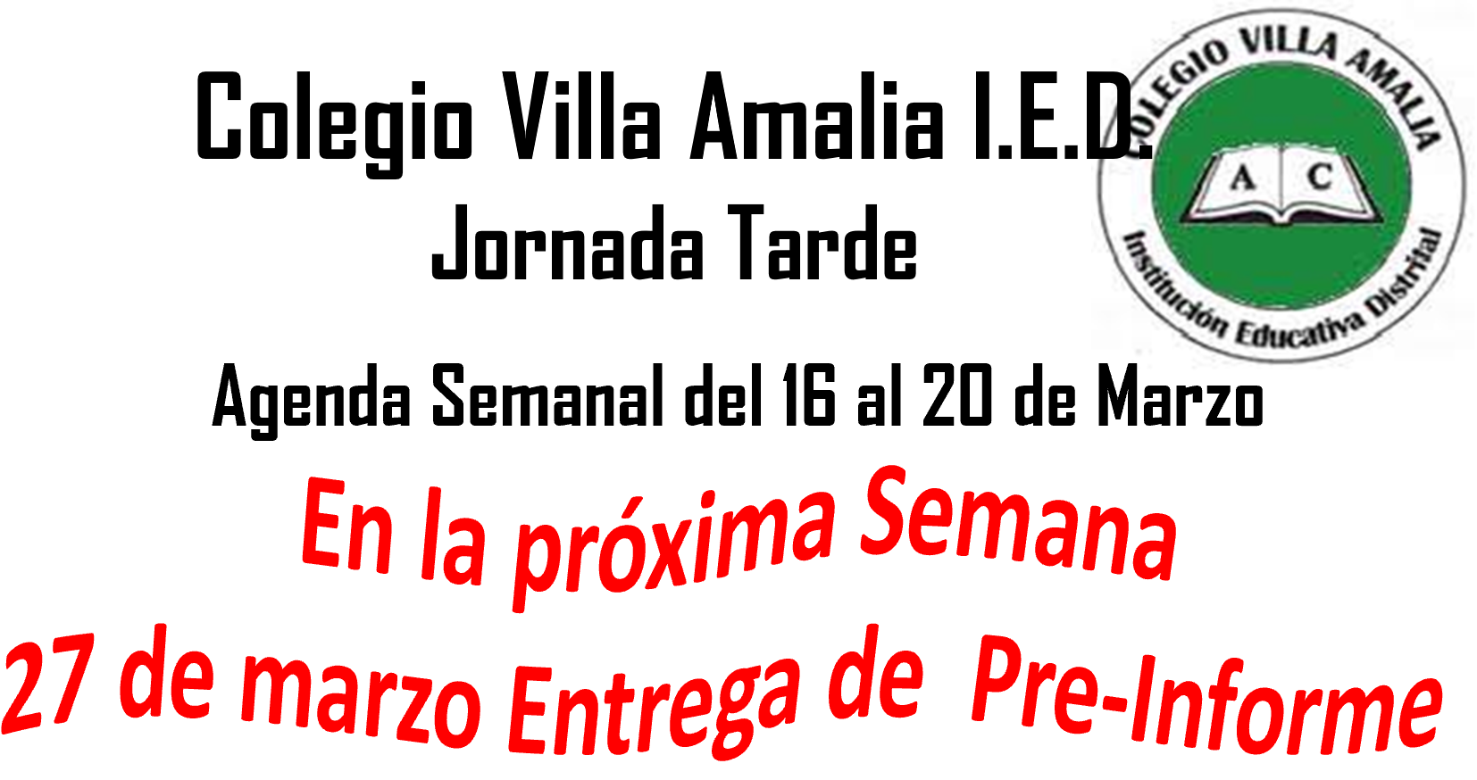 Agenda Semanal del 16 al 20 de Marzo del 2026