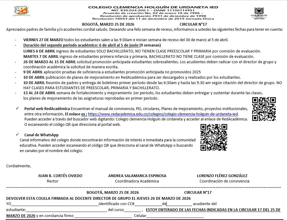 FECHAS CIERRE PRIMER PERIODO E INICIO DE 2° PERÍODO 