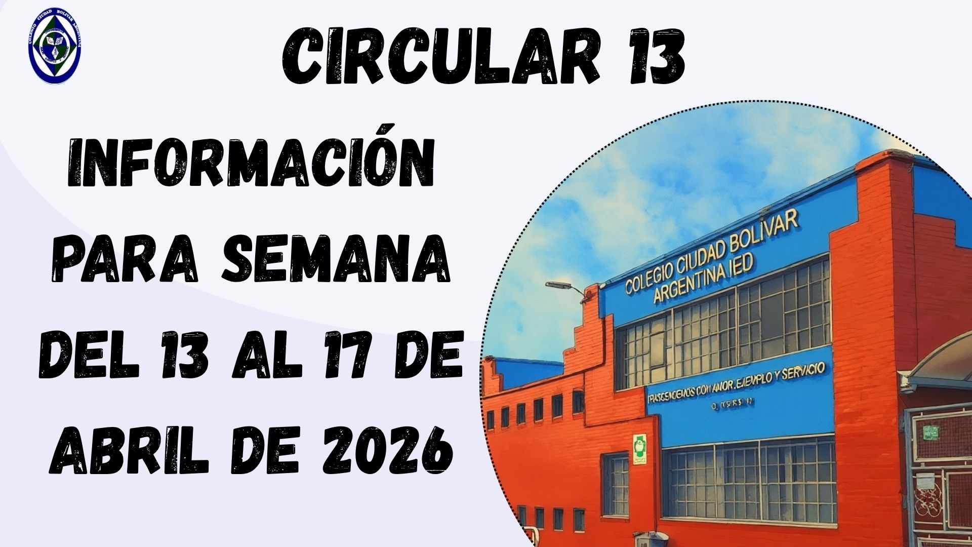 Circular 13 Información para semana del 13 al 17 de abril de 2026