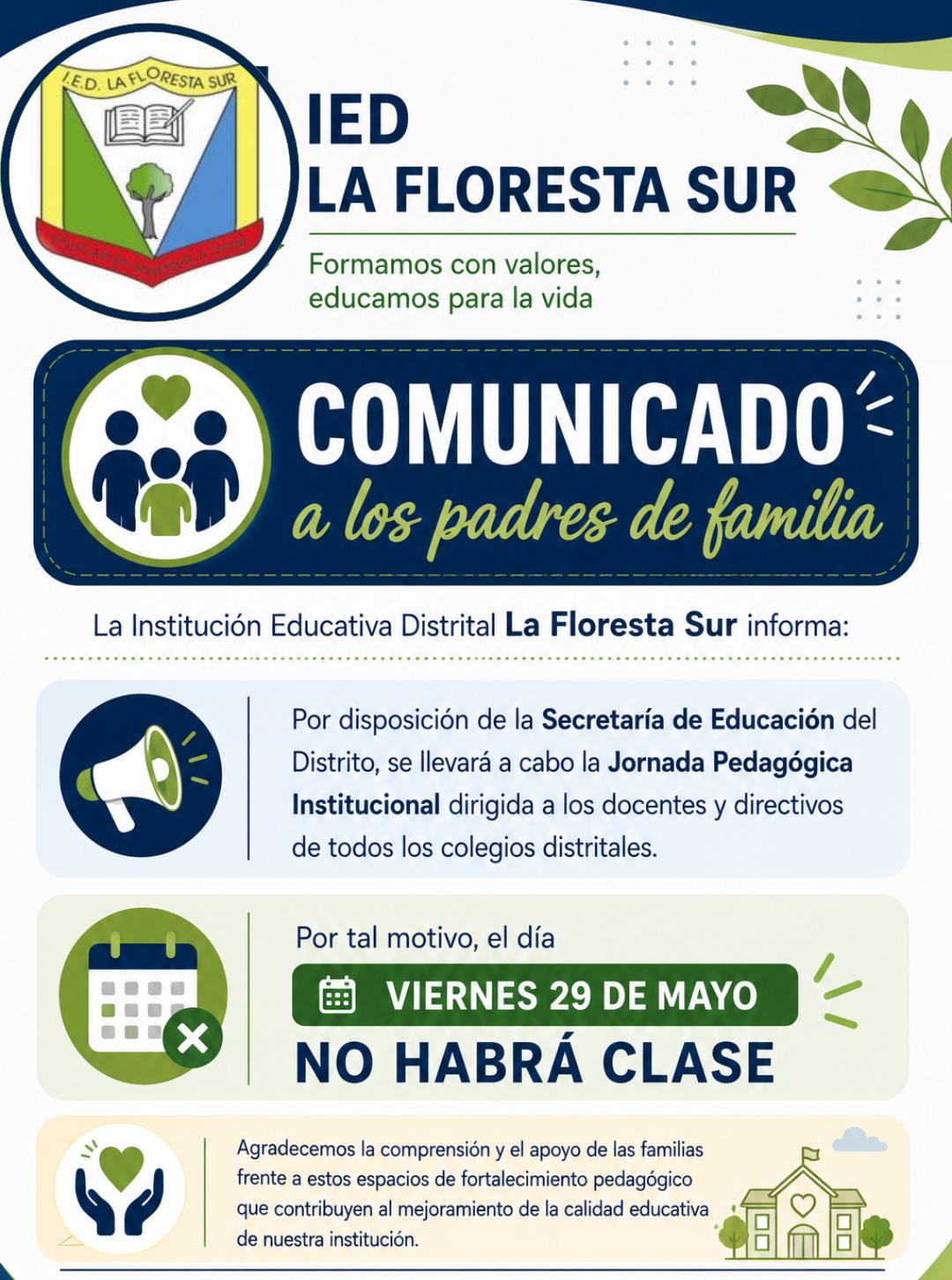 Jornada Pedagógica colegios Distritales (29 de mayo/2026)