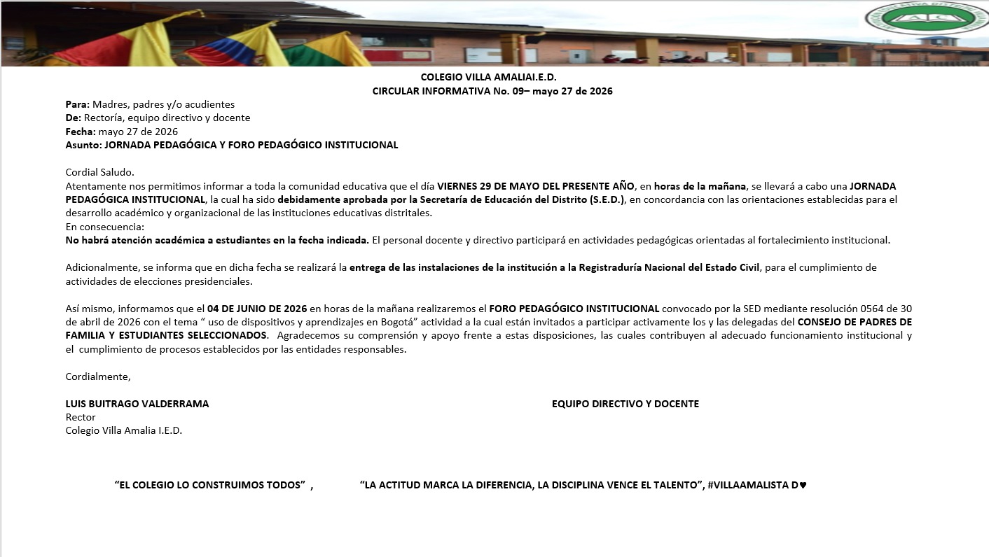 Circular 009 del 27 de Mayo del 2026