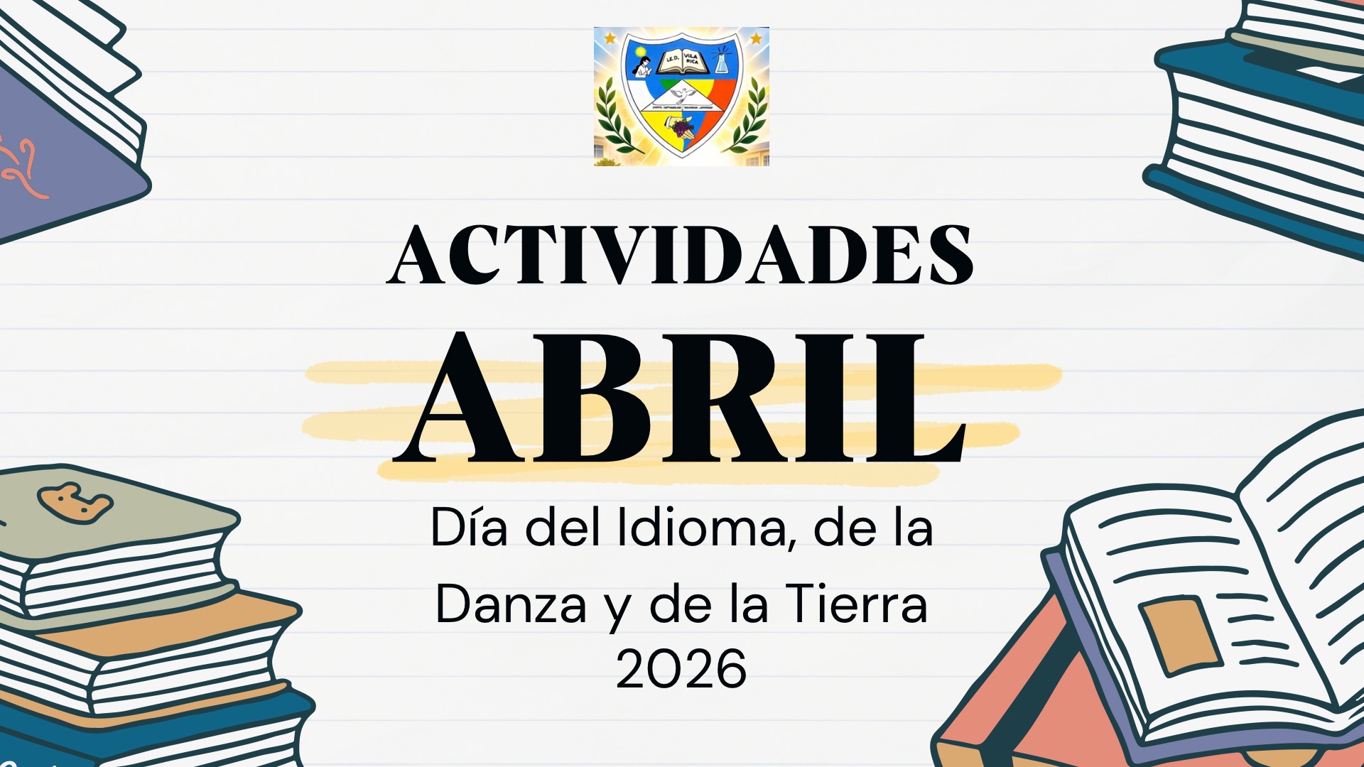Imagen con texto de actividades de abril