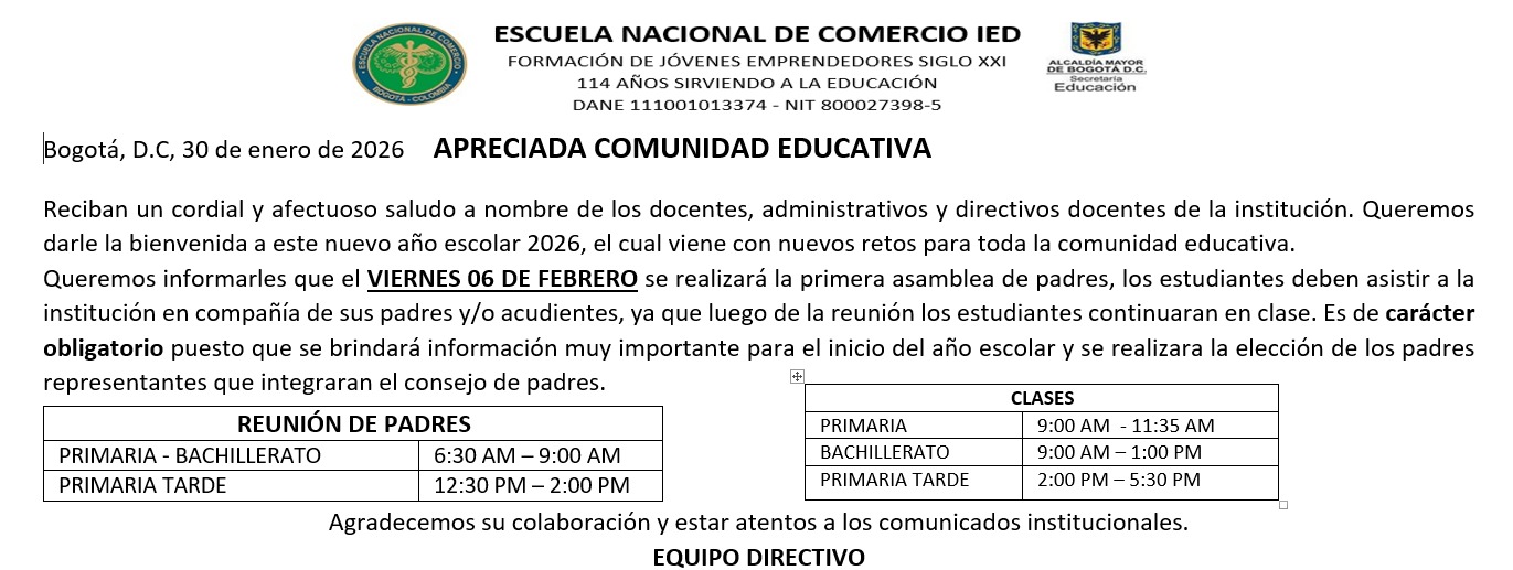 Su asistencia es obligatoria