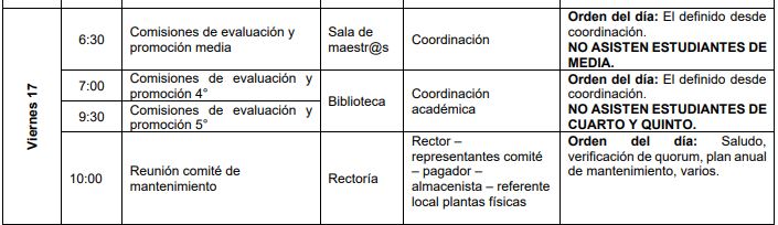 Actividades para la semana comprendida entre el 13 y el 17 de junio de 2022