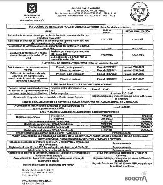 Cronograma sed 2022 - 2023