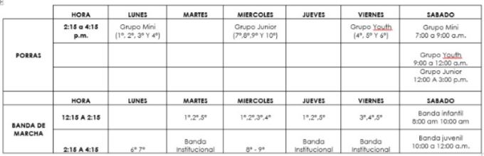 horario